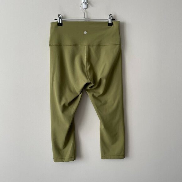Lululemon Wunder Train High-Rise Crop 21" Activewear Leggings Bronze Green 10 - Picture 3 of 8